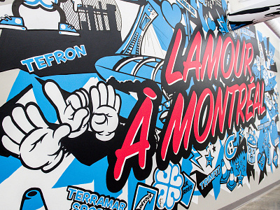 Lamour à Montreal Mural art commercial art design montreal mural paint