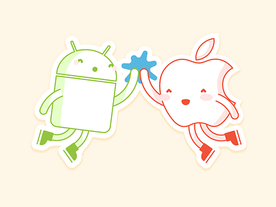 🎶 Why Can't We Be Friends? 🎵 android apple crossplatform high-five sticker