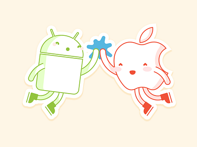 🎶 Why Can't We Be Friends? 🎵 android apple crossplatform high five sticker