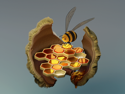 BEE HIVE 3d bee blender design graphic design illustration