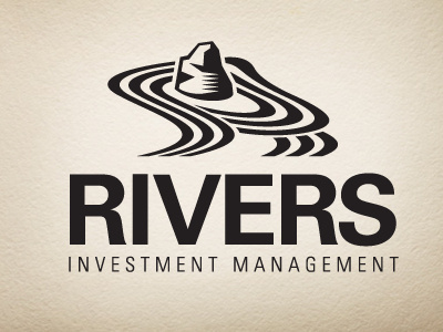 Rivers 7 black and white clean flow logo river zen