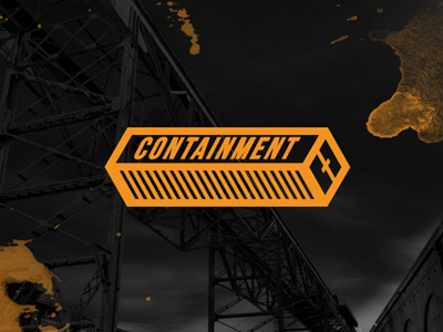 Containment container icon industrial logo techno typography