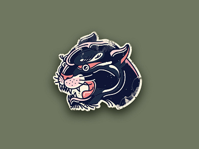 Tattoo style panther illustration