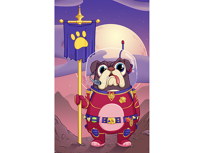 Dog Adventurer astronaut character creature digital dog funny illustration photoshop silly space wacom