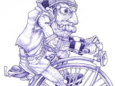 Biker ballpoint illustration