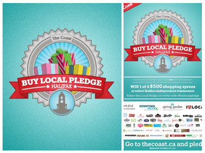 Buy Local Pledge logo poster rebrand vector