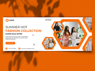 Summer Fashion Sale Social Media Facebook Cover Banner Template banner branding cover page design facebook cover facebook cover design template fashion sale social media fashion store template flyer graphic design online fashion sale post sale banner sale banner template social media post summer colection banner summer fashion collection summer sale template ui website banner
