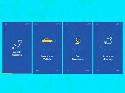 Vehicle Tracking App Concept app branding design flat icon logo typography ui ux vector