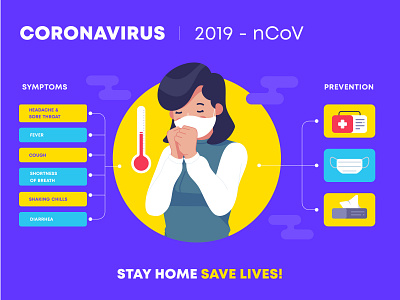 Coronavirus app awesome banner branding design icon illustration typography ui vector