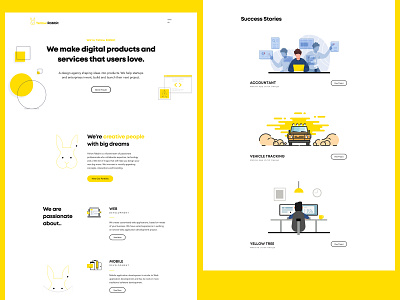 Yellow Rabbit Landing Page awesome branding design flat minimal typography ui ux vector web