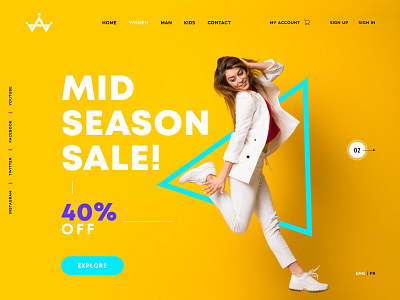 Crown Fashion awesome banner branding design flat typography ui ux web website