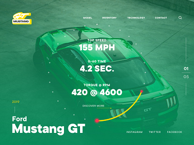 Mustang GT awesome branding design minimal typography ui ux web website