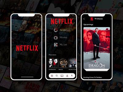 Netflix App Concept app app design application application design awesome branding design flat minimal mobileapp typography ui