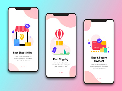 Shop Online app appdesign awesome branding design minimal mobile app mobile app design mobile ui ui vector walkthroughs