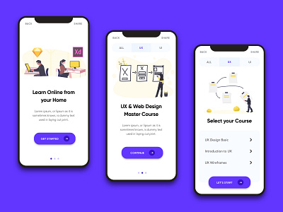 Online Course app app design application awesome design flat illustration minimal mobile app mobile app design mobile design mobile ui ui