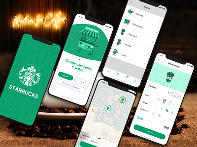 Starbucks Coffee app app design application awesome branding design illustration mobile mobile app mobile app design mobile design mobile ui ui ux