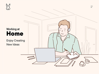 Work From Home awesome branding design flat illustration minimal ui vector web website