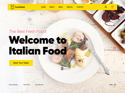 Food Rabbit awesome branding design minimal typography ux web website