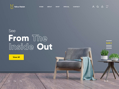 Yellow Rabbit Furniture awesome branding design flat minimal typography ui ux web website