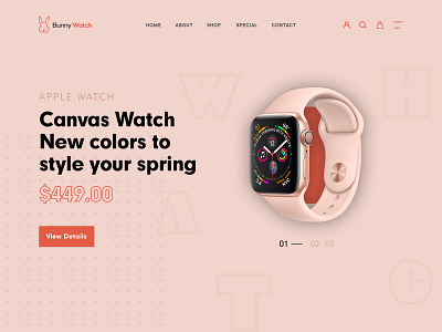 Bunny Watch animation awesome branding design flat minimal typography ux website