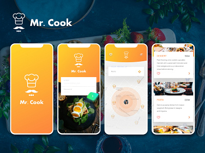 Mr Cook App app appdesign awesome branding design logo minimal ui