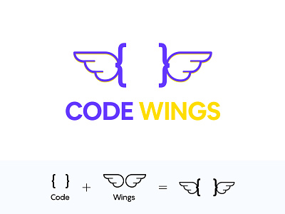 Code Wings app awesome awesome logo branding design logo minimal vector web website