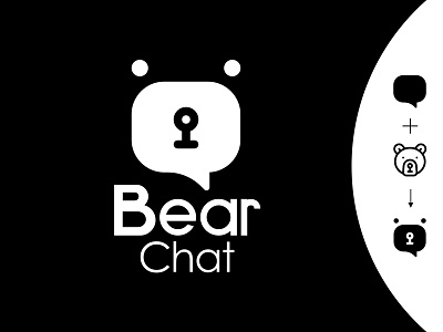 Bear Chat awesome awesome logo branding flat icon logo minimal ux vector