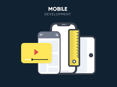 Mobile Development app awesome design flat illustration minimal ux vector web website