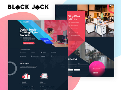 Black Jack Studio awesome darktheme design minimal typography ui web website