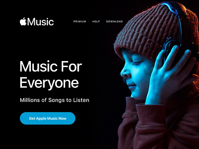 Apple Music applemusic awesome banner design landingpage minimal music website websitebanner