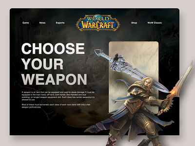 WoW site concept concept art game game art gamer games gaming ui ux web web design webdesign website website design world of warcraft wow