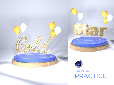 Cinema 4D Practice 3d artist 3d modeling cinema 4d cinema4d gold gold foil letter lettering model