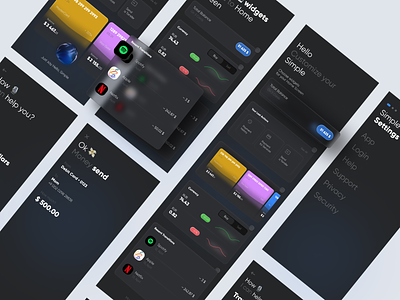 Simple Banking app screens