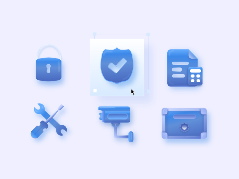 Icons for video surveillance site vector icons design icon design icon set icons pack icon icons blue ui