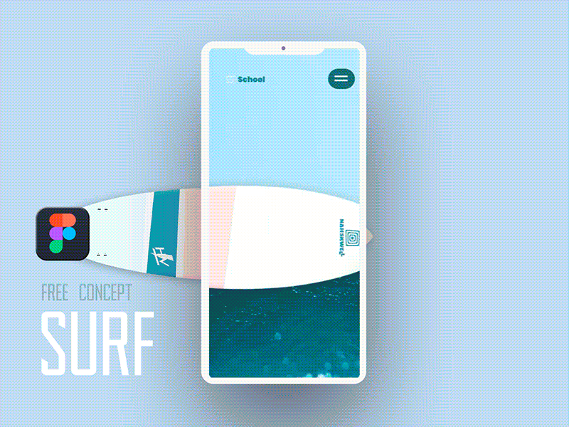Mobile Surf concept Free animation figma free freebie freebies mobile mobile app design mobile design mobile ui ocean sport surf surfing ui ui design uidesign ux