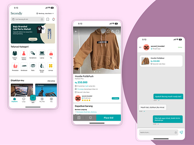 Thrifting Mobile App: Secondly app mobile mobile app thrifting app trending ui ui inspiration ui trends ux design