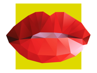 Lips lips lowpoly red vector