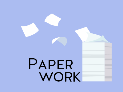 Paper-work flat papers vector