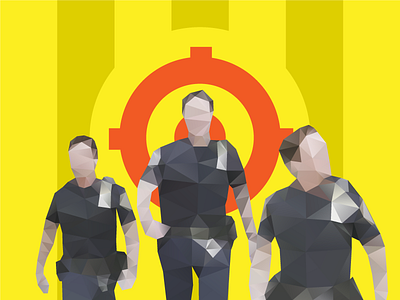 Police guys lowpoly people police vector
