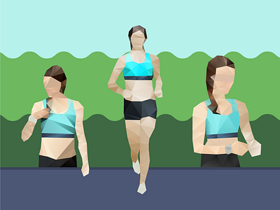 Running is life polygons run sports vector