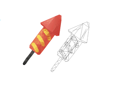 Polygonal vector rocket icon polygons rocket vector