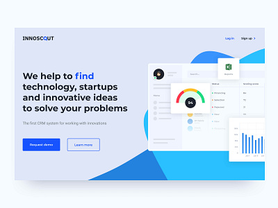 Technology Scouting Company Landing Page financial services fintech landing page product design product page web web design website