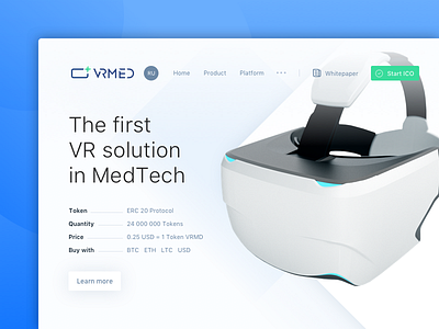 VR Medicine clean landingpage mainscreen medicine ui ux vr web website