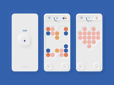 Soft 2048 app casual casual game design game games gaming match3 mobile neomorphism neumorphism ui ux