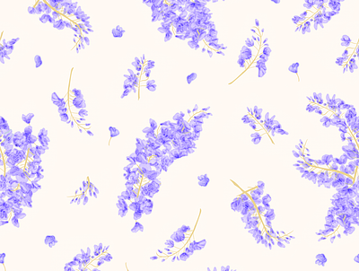 Wisteria Print - purple version floral print print design wisteria