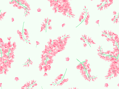 Wisteria Print - pink version floral print print design wisteria