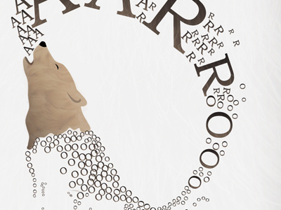 Howl illustration typography wolf