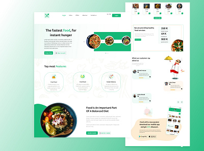 Food Delivery Landing Page 3d animation branding graphic design logo motion graphics ui