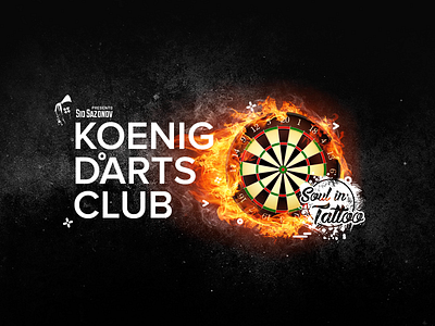 Koenig Darts Club logo 3d text 3d title branding design illustration logo typography