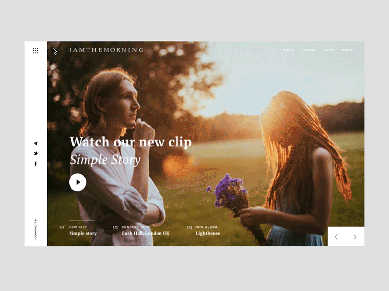 iamthemorning landing page concept